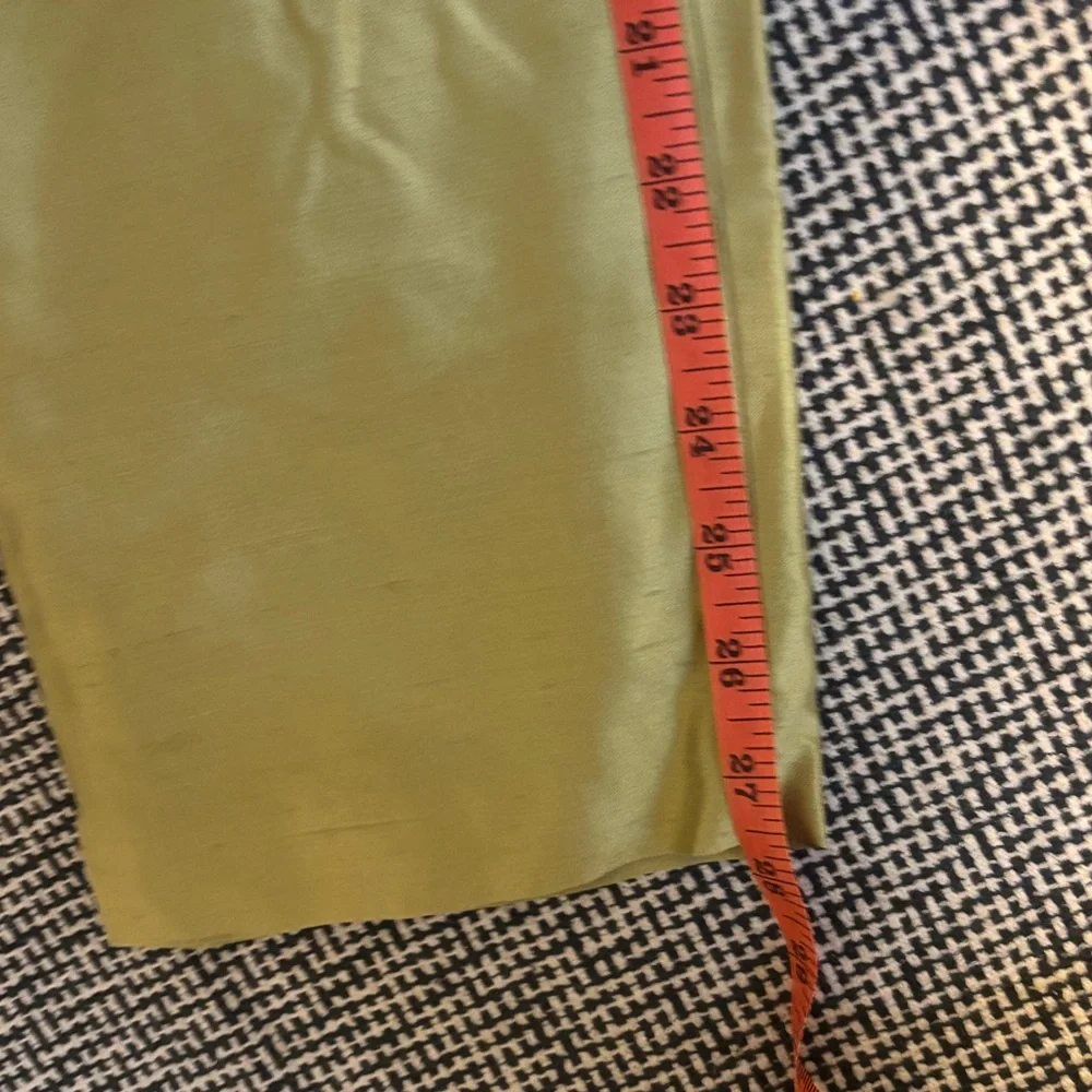 Banana Republic Silk-Blend Straight Leg Pants in Lemon Yellow